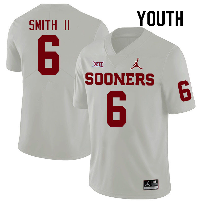 Youth #6 Nigel Smith II Oklahoma Sooners College Football Jerseys Stitched-White